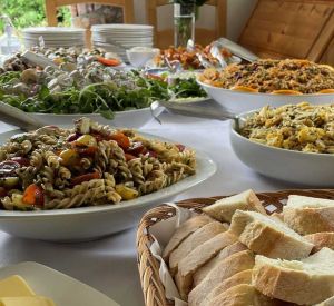 A table filled with sharing food bowls