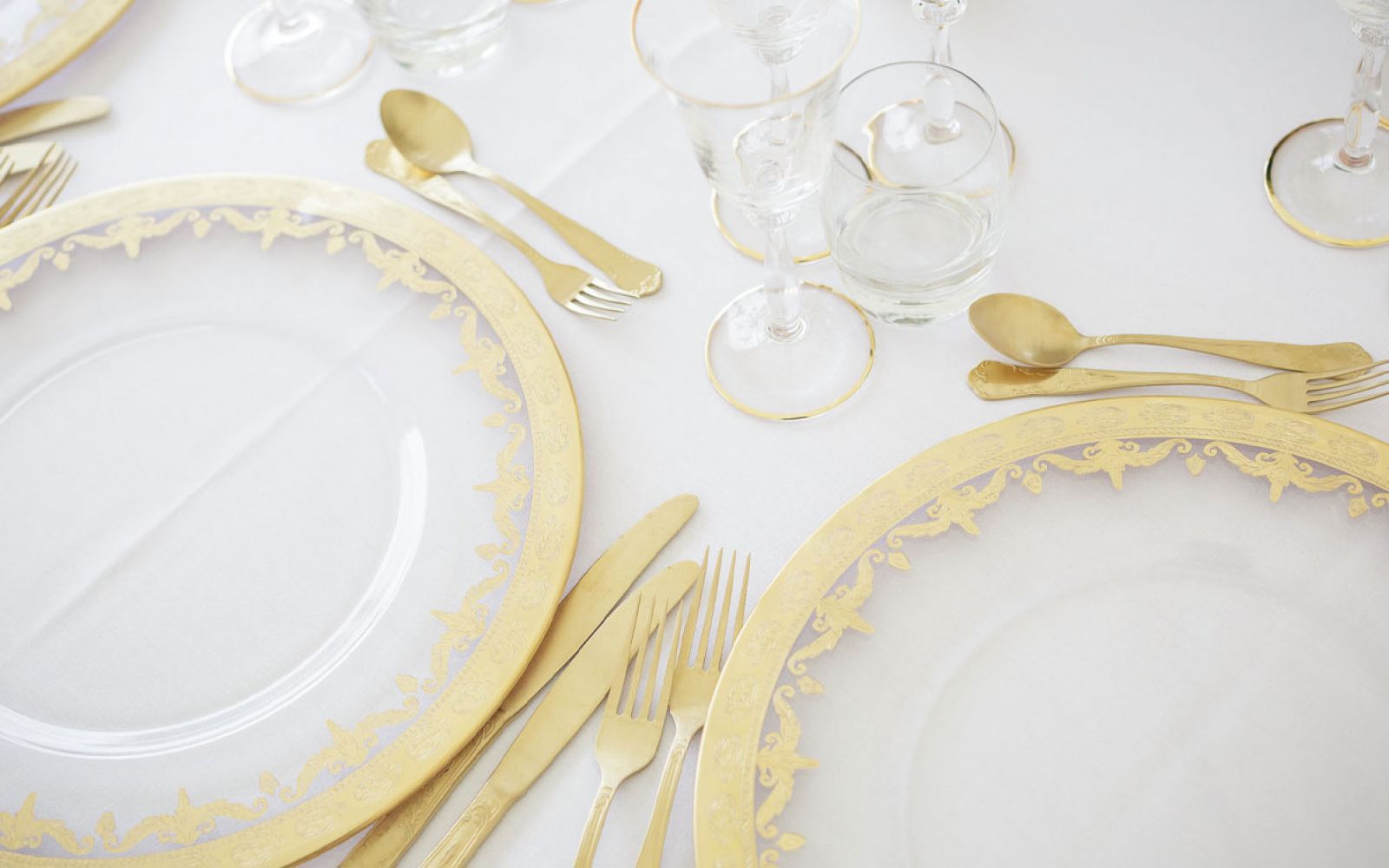 Close shot of a wedding table